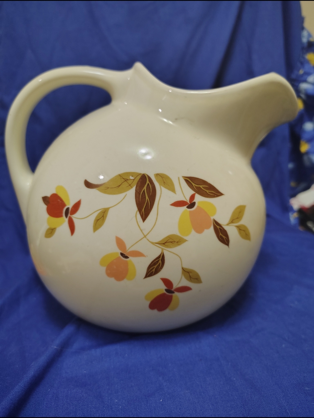 Cream Floral Ceramic Pitcher - Unknown Brand